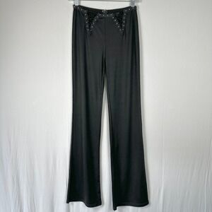 NWT‎ OUTCAST Carrie Pants Womens S Black Studded Accents Flare Leg Y2K Festival